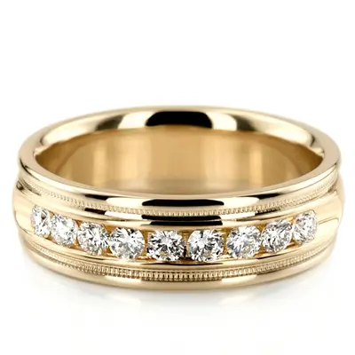 Channel Set Diamond Wedding Band alternate view