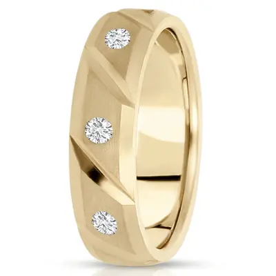 Diagonal Cut Diamond Wedding Ring - view 2 of 2