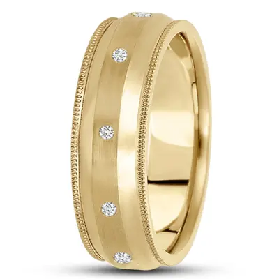 Beveled Milgrain Diamond Wedding Ring - view 4 of 4