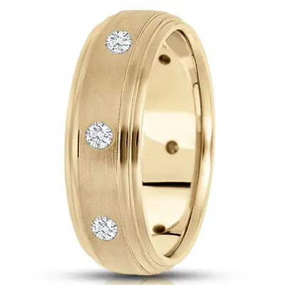 Modern Round Cut Diamond Wedding Band - view 3 of 4