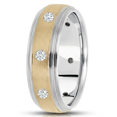 Modern Round Cut Diamond Wedding Band