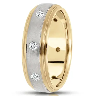 Modern Round Cut Diamond Wedding Band - view 4 of 4