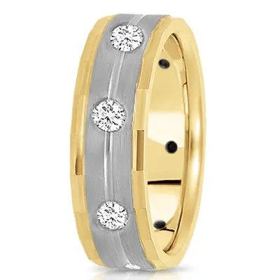 Angular Cut Edge Diamond Wedding Band - view 4 of 4