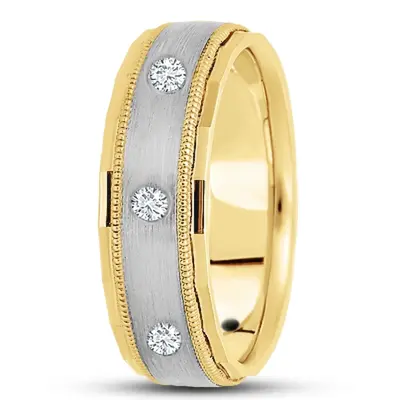 platinum 7mm. satin diamond-classic-round-cut-wedding-band - alternate view 2 thumbnail