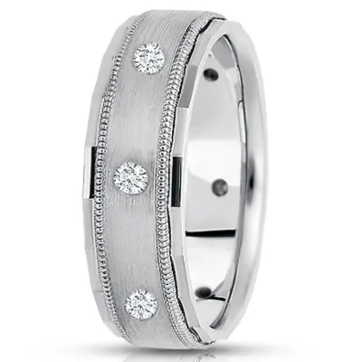 platinum 7mm. satin diamond-classic-round-cut-wedding-band - main view thumbnail