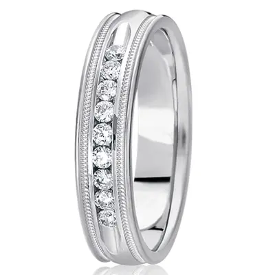 Channel Set Diamond 5mm Wedding Ring - view 4 of 4