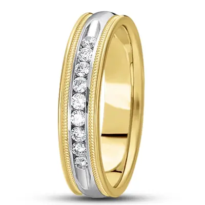 Channel Set Diamond 5mm Wedding Ring - view 3 of 4