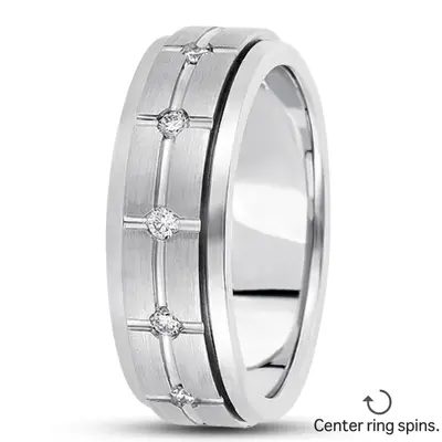 Elegant Diamond 8mm Wedding Band - view 2 of 4