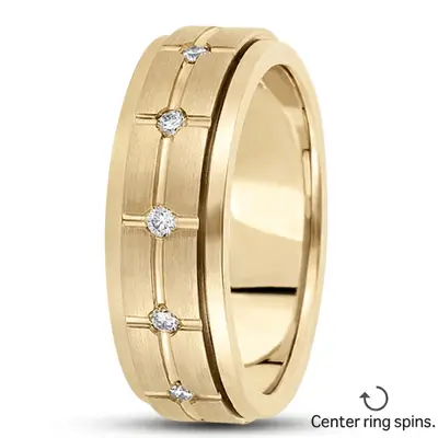 Elegant Diamond 8mm Wedding Band - view 3 of 4