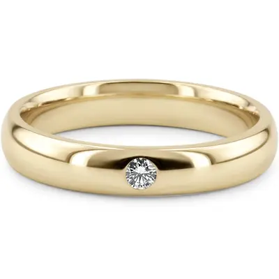 High Polished Solitaire Diamond Wedding Band  alternate view