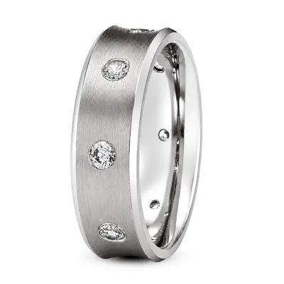 Concave Diamond Wedding Band - view 3 of 4