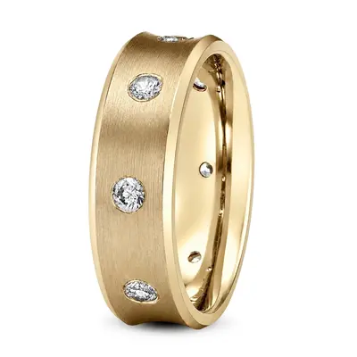 Concave Diamond Wedding Band - view 1 of 4