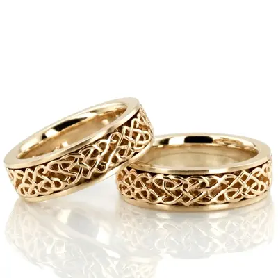 Celtic Heart Handcrafted Wedding Ring Set - view 3 of 3