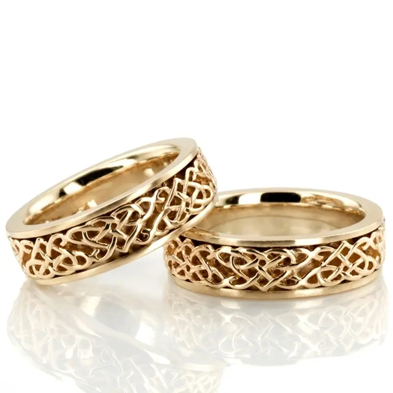 18K hand-made-celtic-wedding-band-set - alternate view 3
