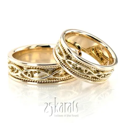 Hand Made Celtic Matching Wedding Band Set - view 2 of 3