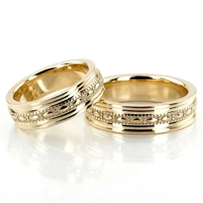 Antique Design Handmade Wedding Ring Set alternate view