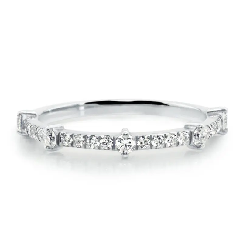 14K white gold Stackable Round Diamond Ring 1/3 ct.tw - alternate view 2