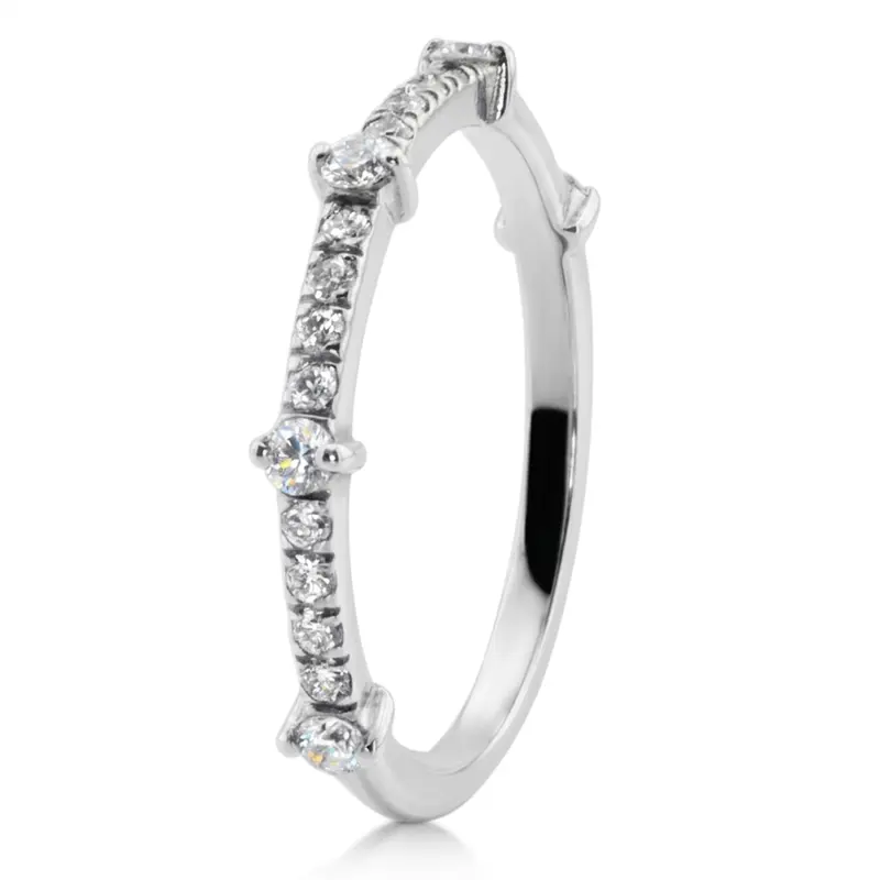 14K white gold Stackable Round Diamond Ring 1/3 ct.tw - alternate view 4