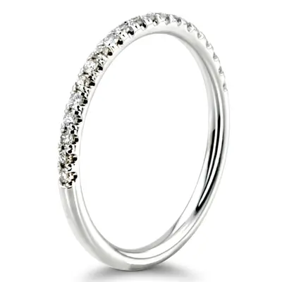 14K white gold Elegant Ladies Scalloped Pave Diamond Wedding Band (0.15 ct. tw.) - alternate view 3 thumbnail