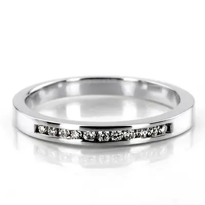 11 Round Stone Classic Channel Set Women Diamond Rings (1/10 ct. tw.) - view 1 of 2