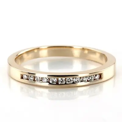11 Round Stone Classic Channel Set Women Diamond Rings (1/10 ct. tw.) - view 2 of 2