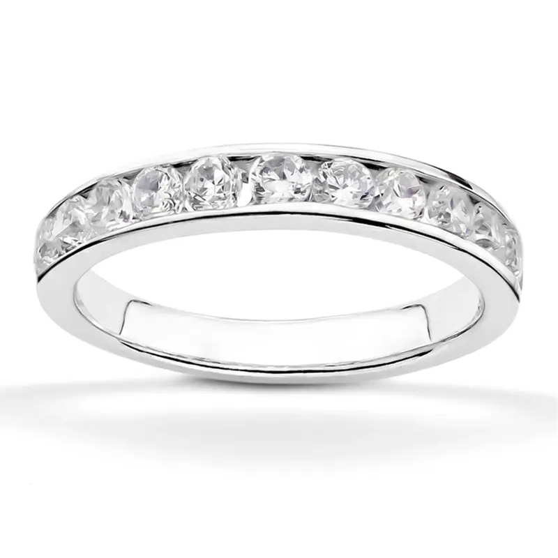 14K white gold Classic Round Diamond Channel Set Band (2/3 ct. tw.) - main view