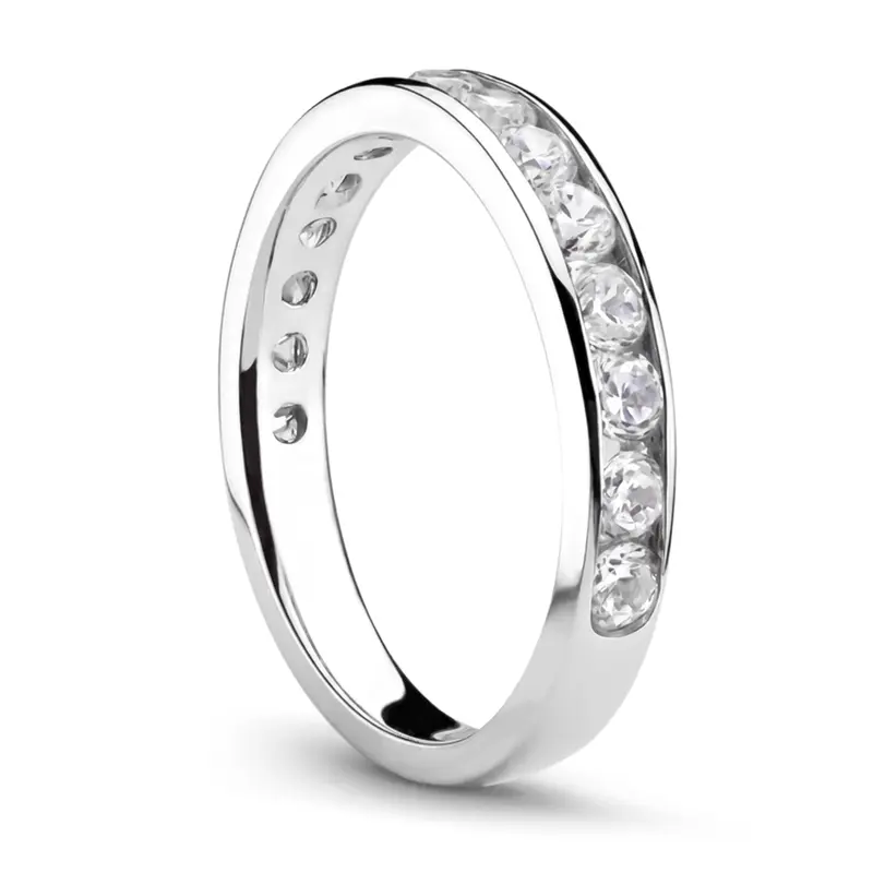 14K white gold Classic Round Diamond Channel Set Band (2/3 ct. tw.) - alternate view 2