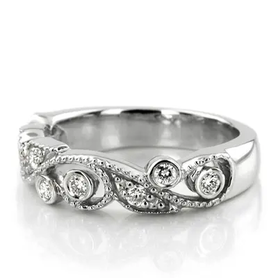 14K white gold Vintage Style Diamond Anniversary Ring (1/8 ct. tw.) - alternate view 5 thumbnail