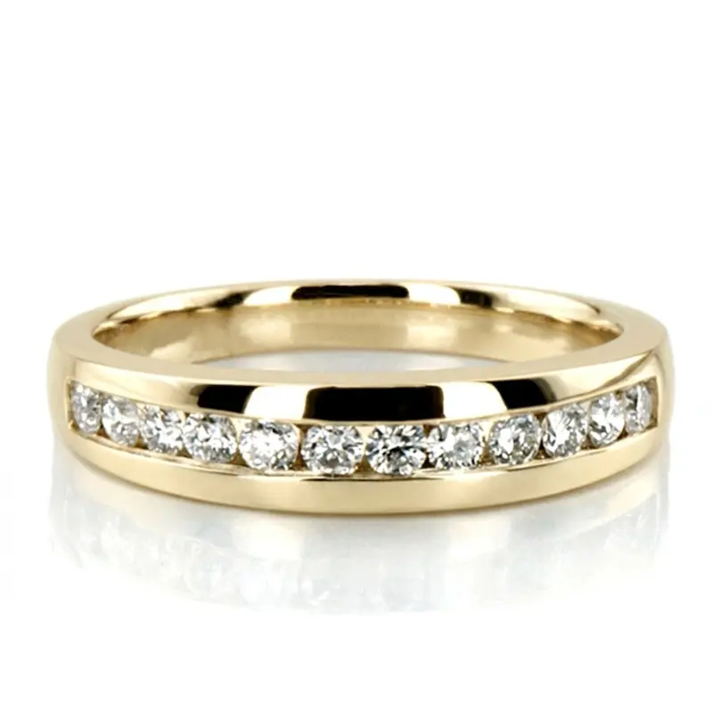 14K white gold Channel Set Round Diamond Wedding Band (0.36 ct. tw.) - alternate view 2