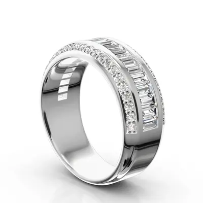 Brilliant Round and Baguette Fancy Women Diamond Ring (1 3/4 ct. tw.)  - view 3 of 6