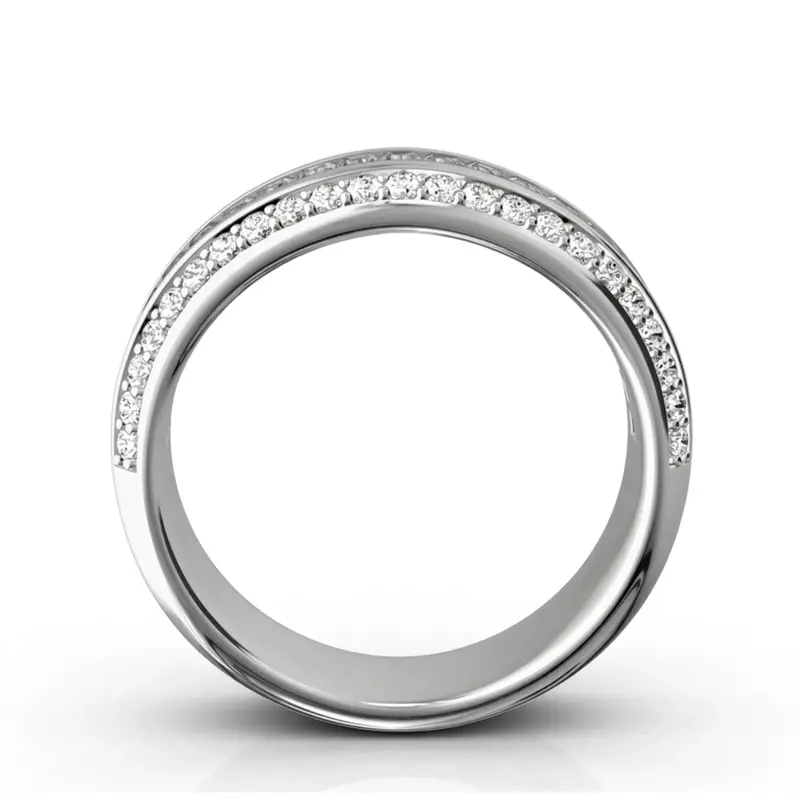 14K white gold Brilliant Round and Baguette Fancy Women Diamond Ring (1 3/4 ct. tw.) - alternate view 5