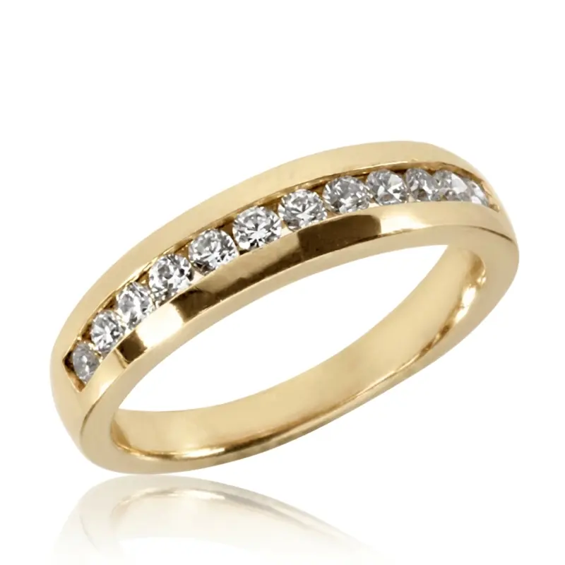 14K white gold Channel Set Round Diamond Wedding Band (0.36 ct. tw.) - alternate view 4