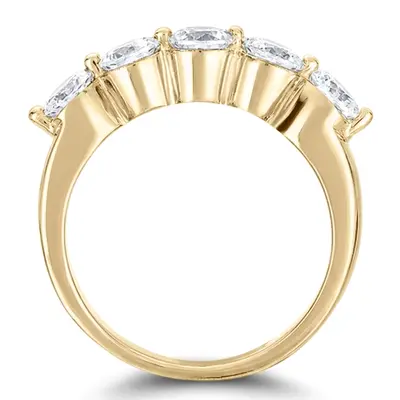 14K white gold 5 Stone Contemporary Single Prong Shared Diamond Anniversary Rind (1.00 ct. tw) - alternate view 4 thumbnail