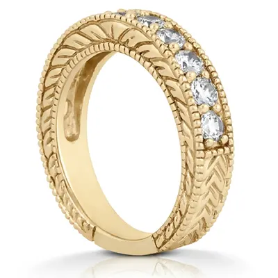 Prong Set Milgrain Edge Antique Diamond Bridal Ring (1.10 ct. tw.) alternate view