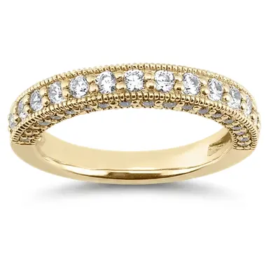 Prong Set Round Diamond Milgrain Wedding Band (3/4 ct. tw.) alternate view