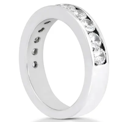 18K white gold Round Diamond Channel Set Stackable Band (5/8 ct. tw.) - alternate view 4 thumbnail