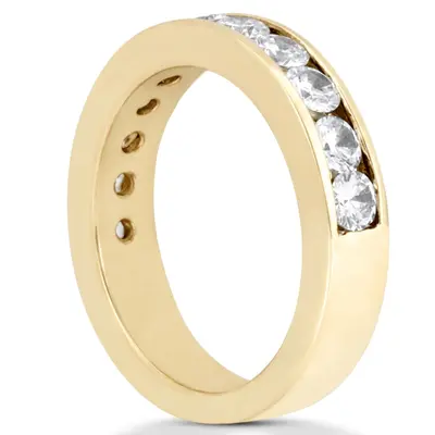 18K white gold Round Diamond Channel Set Stackable Band (5/8 ct. tw.) - alternate view 3 thumbnail