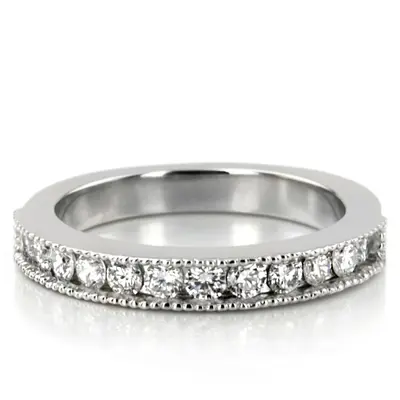 Round Cut Milgrain Edge Channel Set Wedding Band (5/8 ct. tw.)