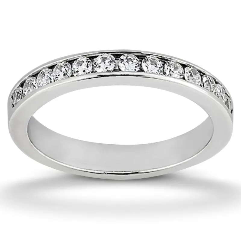 14K white gold Thirteen Stone Channel Set Diamond Band (1/4 ct. tw.) - main view