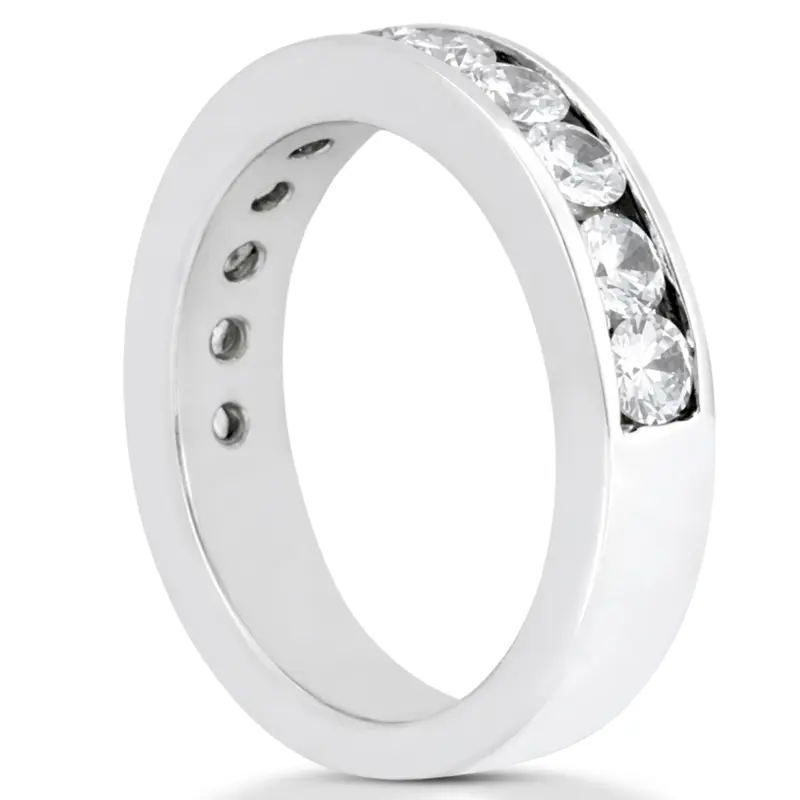 14K white gold Thirteen Stone Channel Set Diamond Band (1/4 ct. tw.) - alternate view 4