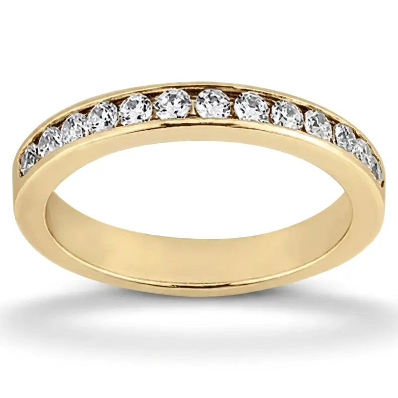 14K white gold Thirteen Stone Channel Set Diamond Band (1/4 ct. tw.) - alternate view 2