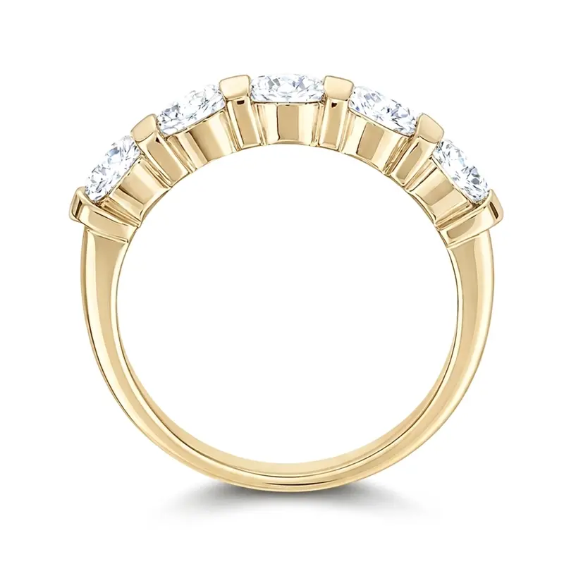 14K white gold Bar Set Round Cut Diamond Anniversary Ring (1 1/4 ct. tw.) - alternate view 4