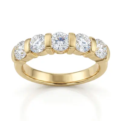Bar Set Round Cut Diamond Anniversary Ring (1 1/4 ct. tw.) - view 1 of 4