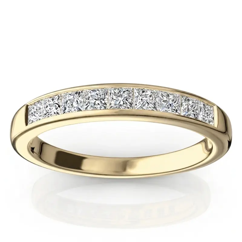 14K white gold Classic 9 Stone Princes Cut Diamond Anniversary Band (1/2 ct.t.w.) - alternate view 2