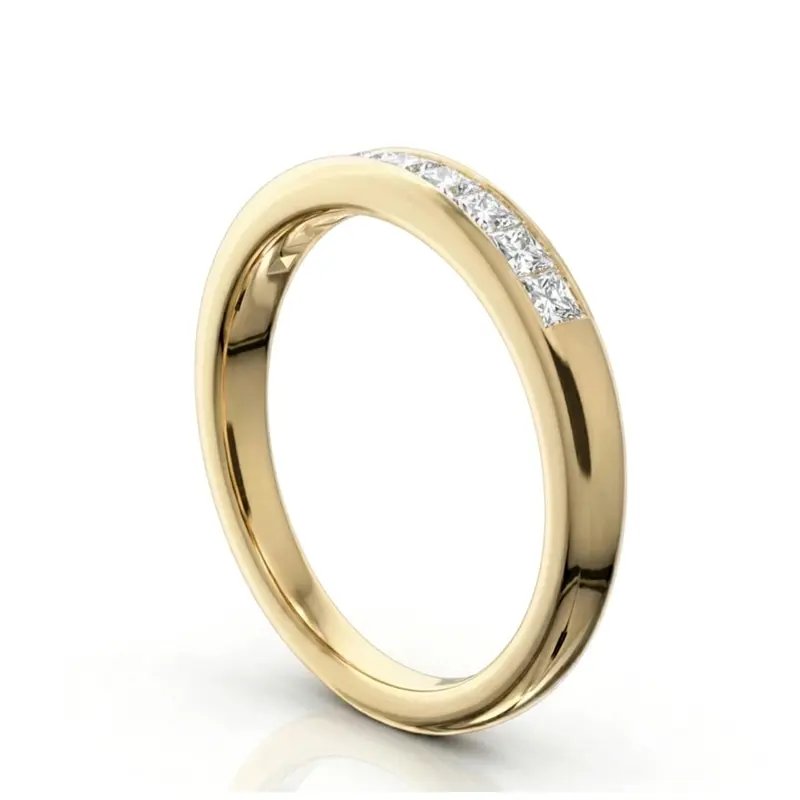 14K white gold Classic 9 Stone Princes Cut Diamond Anniversary Band (1/2 ct.t.w.) - alternate view 4