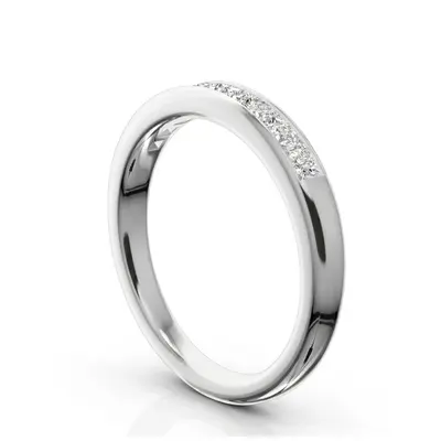 14K white gold Classic 9 Stone Princes Cut Diamond Anniversary Band (1/2 ct.t.w.) - alternate view 3 thumbnail