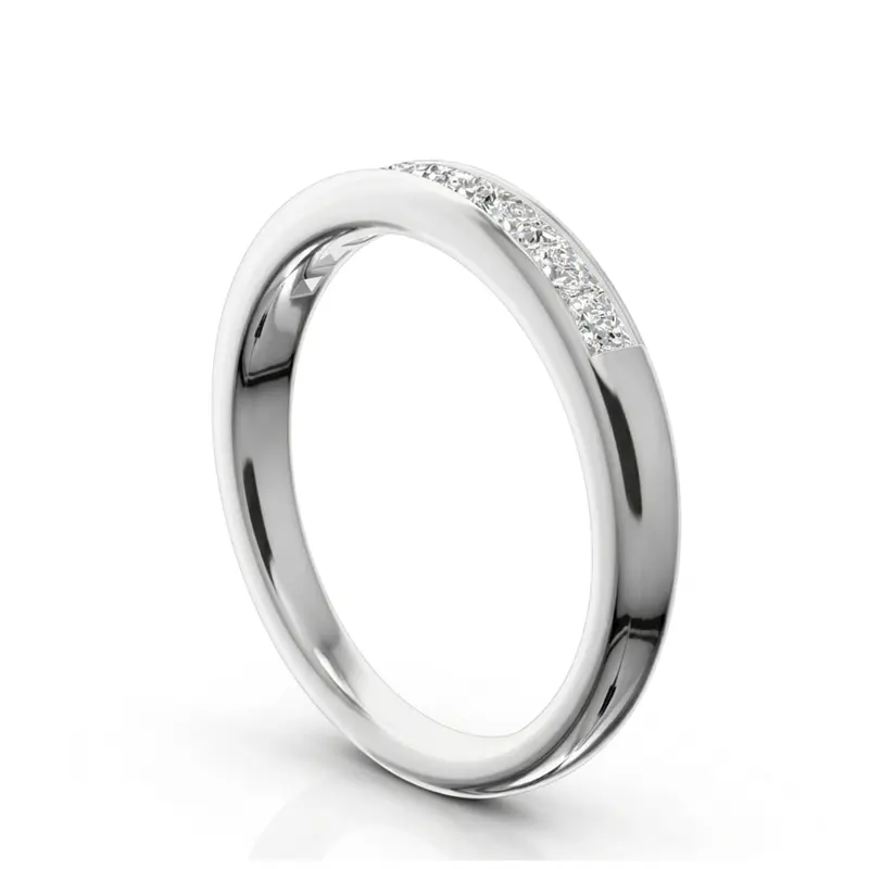 14K white gold Classic 9 Stone Princes Cut Diamond Anniversary Band (1/2 ct.t.w.) - alternate view 3