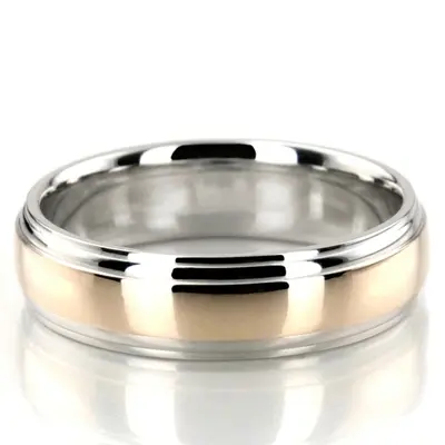 Double Step Edge Carved Design Wedding Band  - view 1 of 8