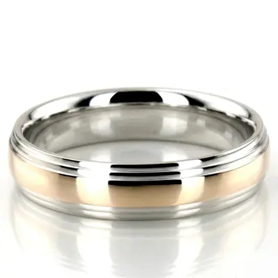 Double Step Edge Carved Design Wedding Band  - view 7 of 8