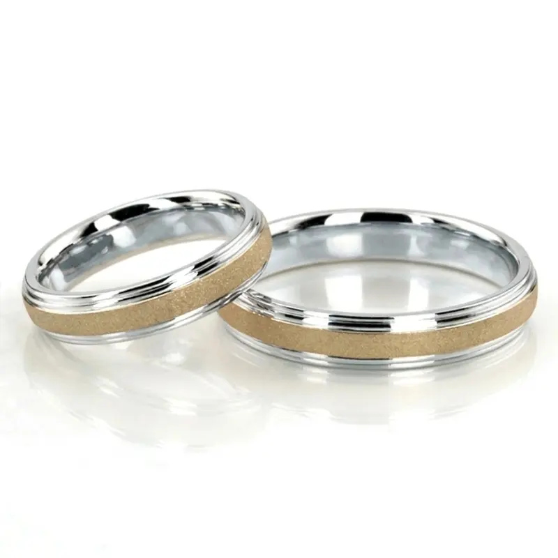 10K his-and-her-basic-carved-simple-wedding-bands - alternate view 5